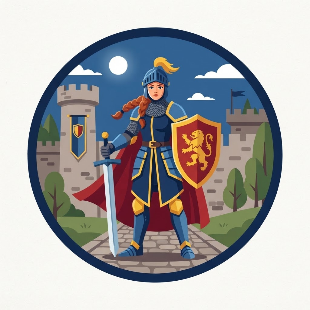 female knight,circle picture