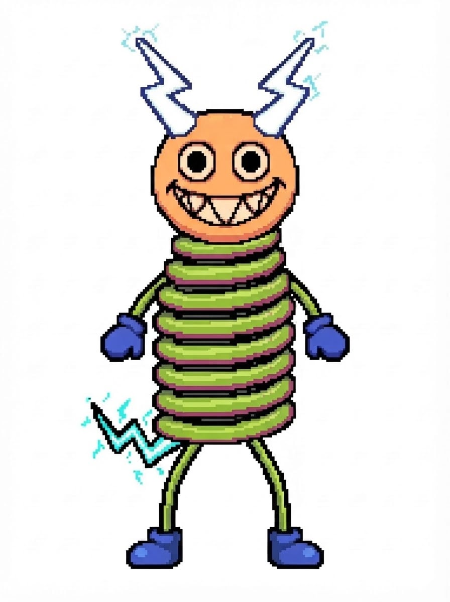 Crackling lightning devil stickman