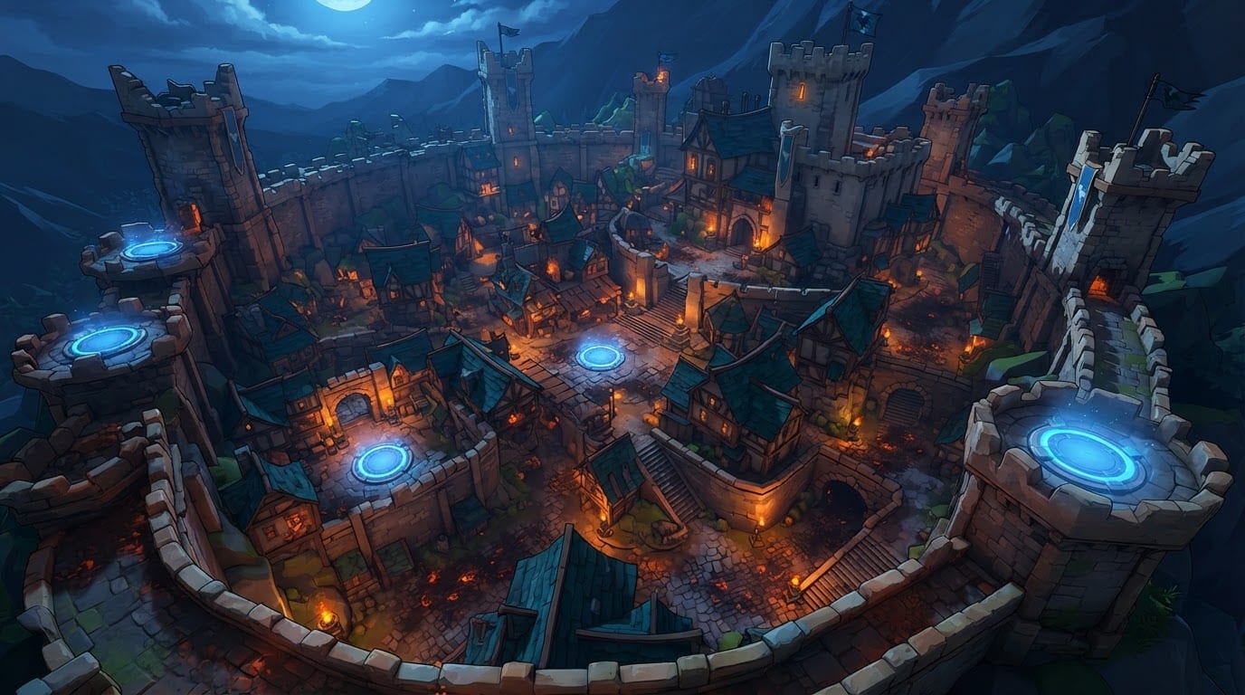 Ancient dragon-scarred fortress town