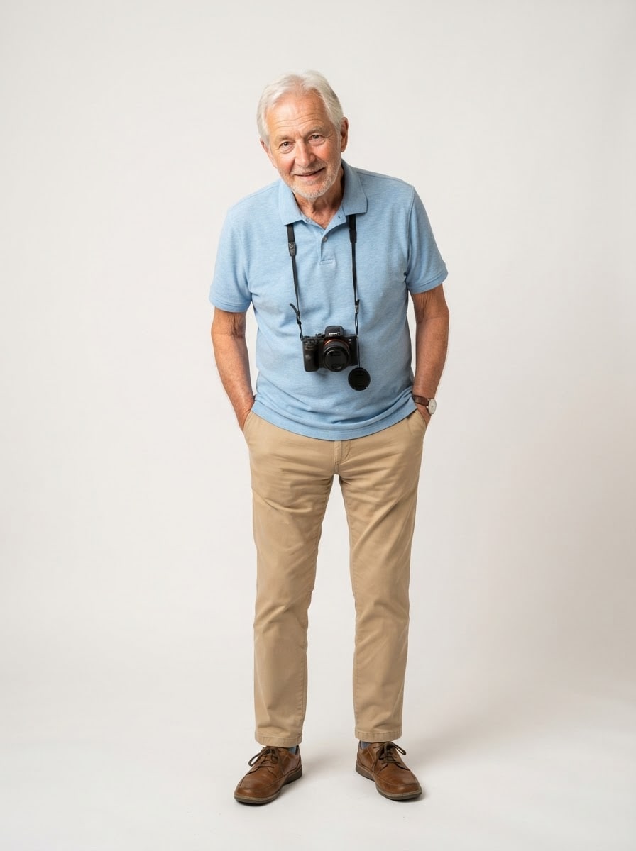 Zvědavý senior turista