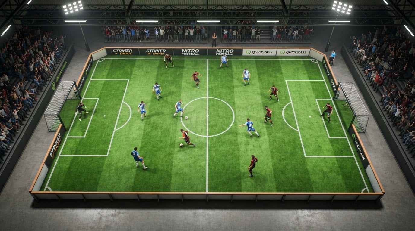 Compact indoor arena pitch