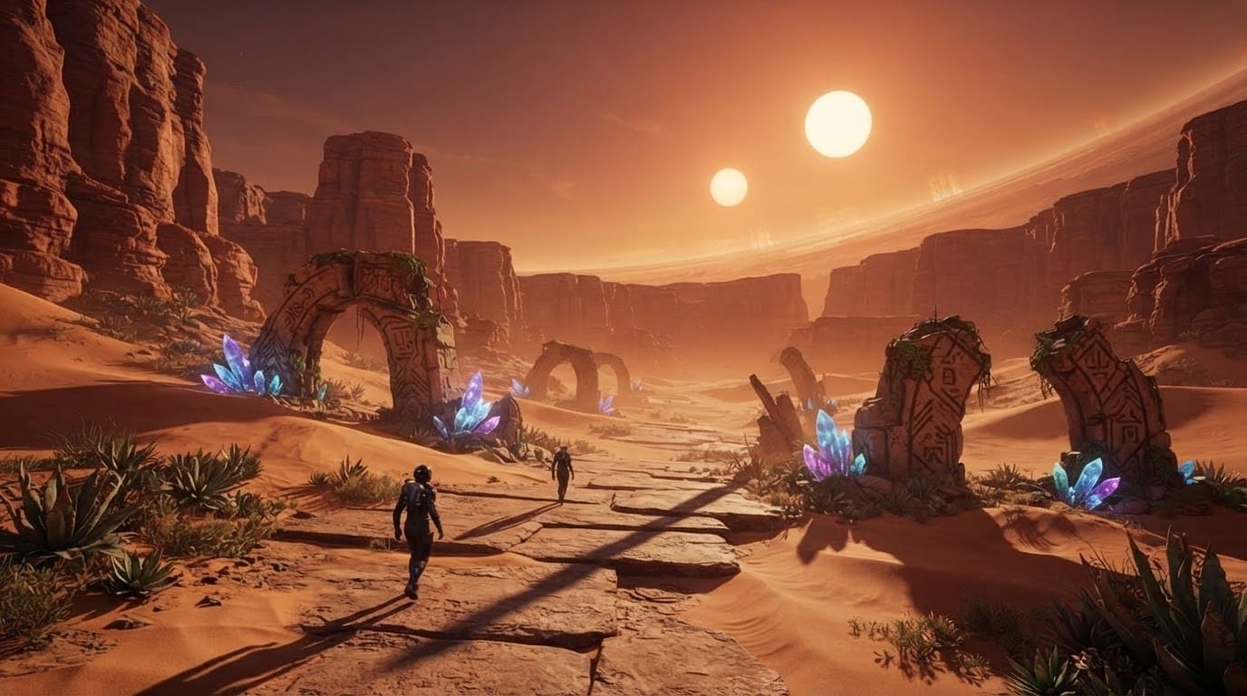 Vast desert mesa world