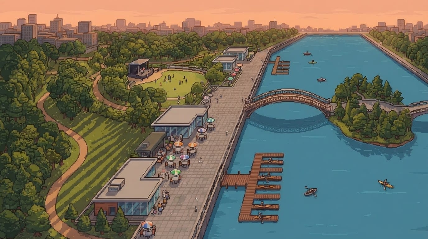 Orla fluvial e parque urbano