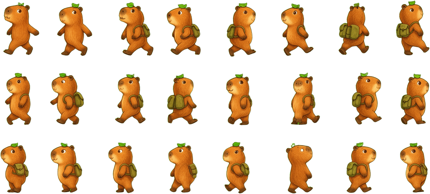Gouache Capybara Sprite