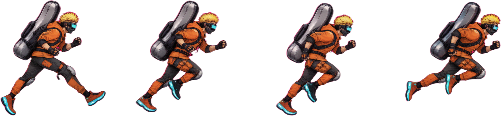 Cyberpunk Runner Sprite Sheet