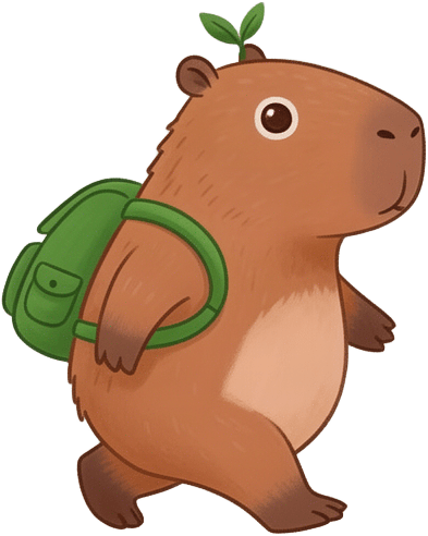 Walking Capybara Character