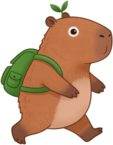 Walking Capybara Character