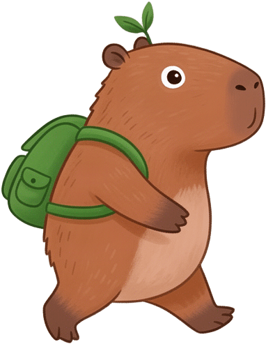 Walking Capybara Character