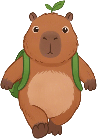 Walking Capybara Character