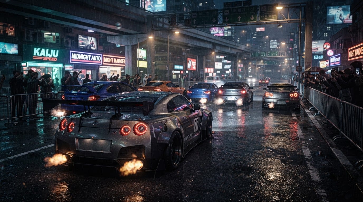 Dominate illegal street races at midnight