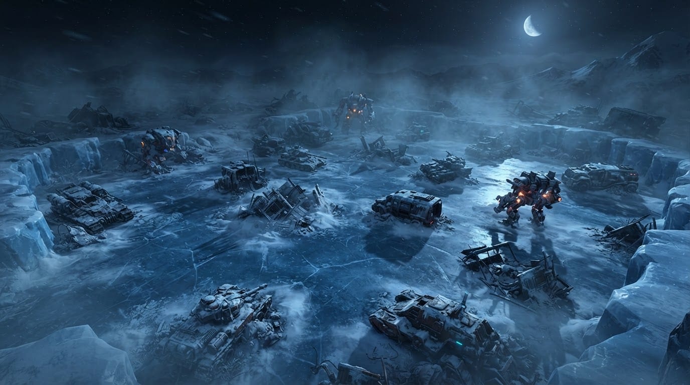 Frozen tundra battlefield