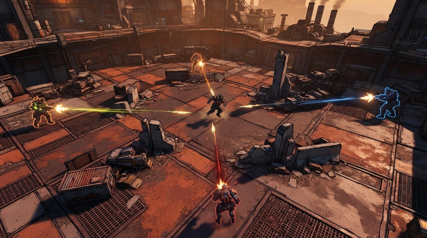 Chain enemies across open arenas