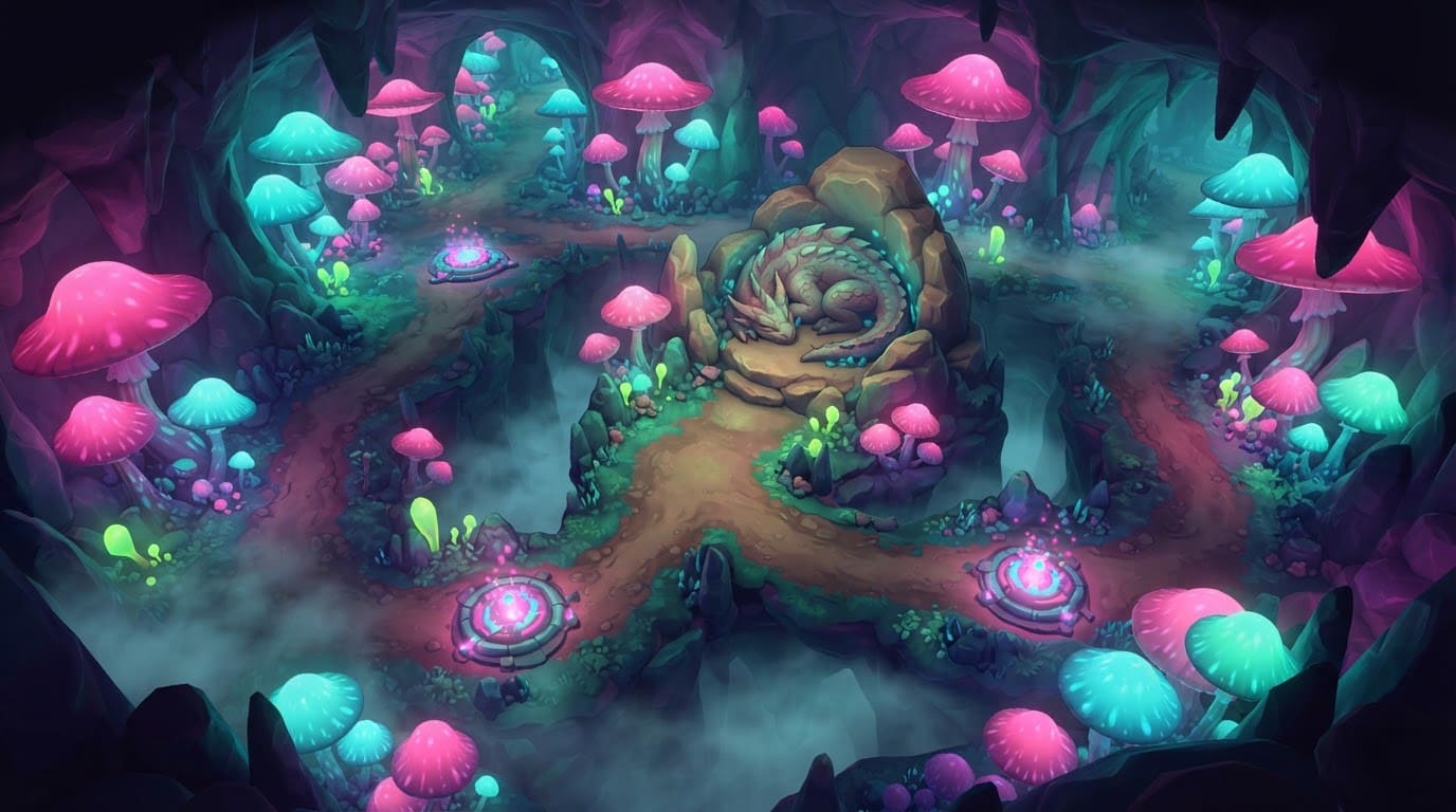 The Enchanted Fungal Cavern