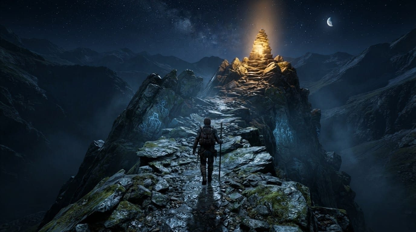 Der leuchtende Bergkamm