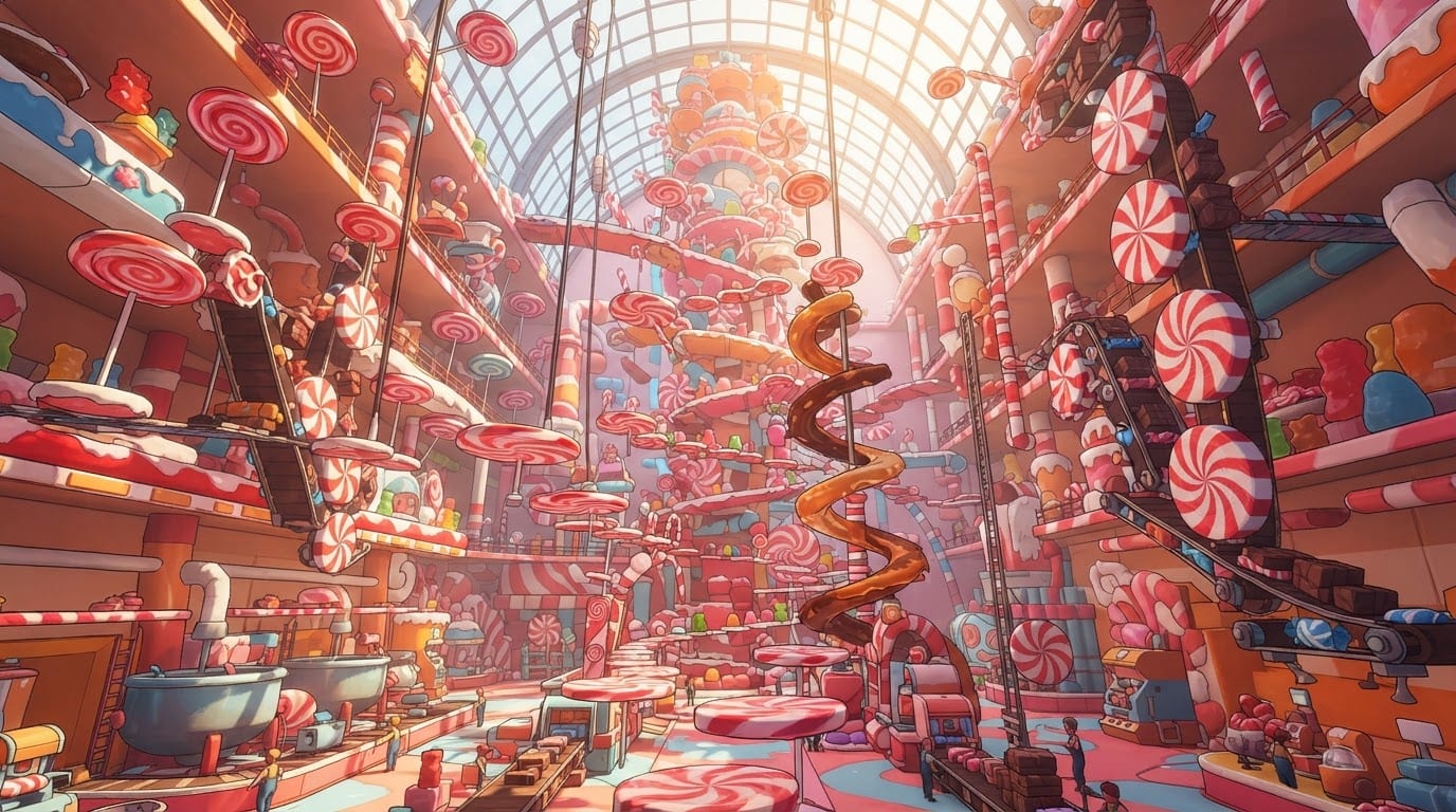 Giant candy factory