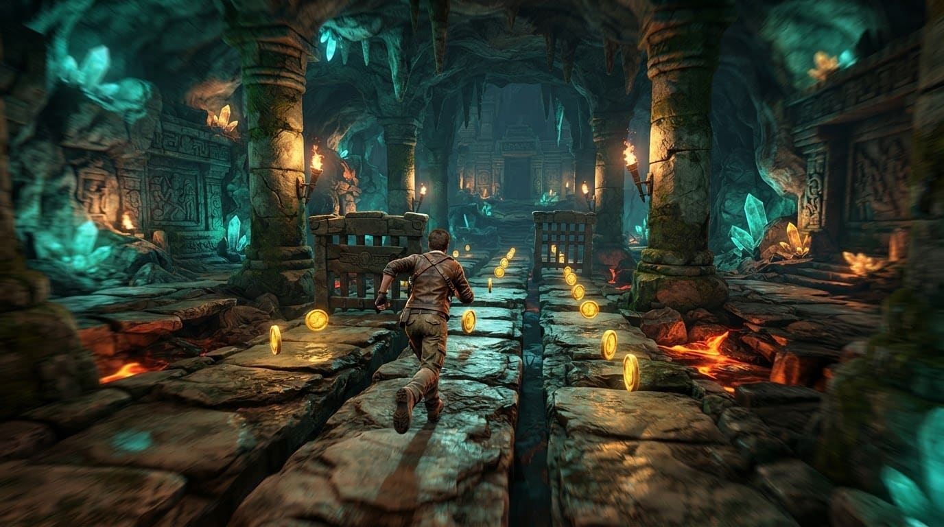 Sunken temple underground cavern