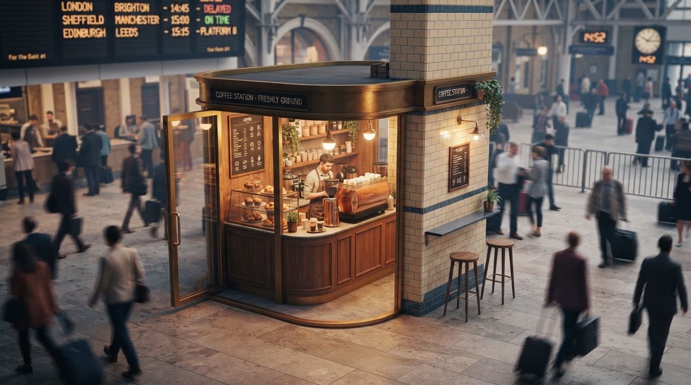 Cafetería en estación de trenes