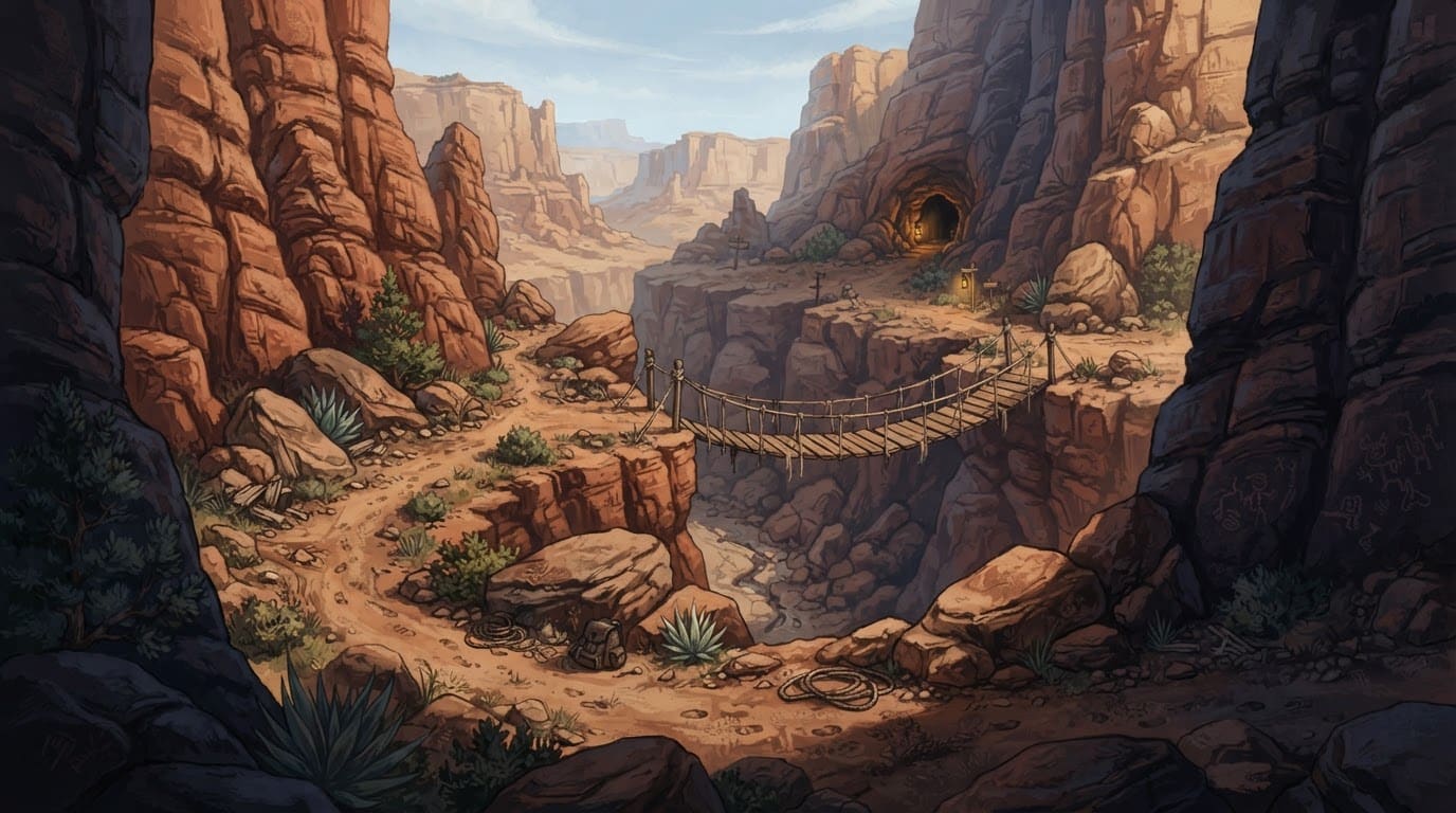 Sun-baked canyon gulch