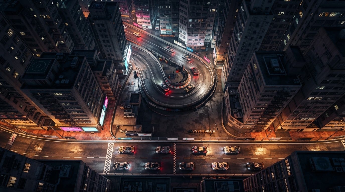 Neon city night circuit