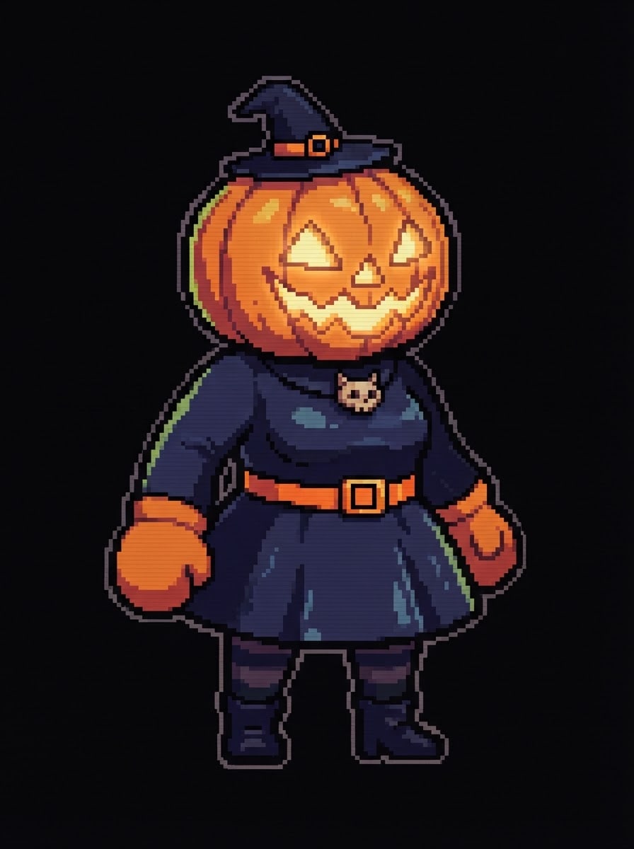 Pumpkin-head witch