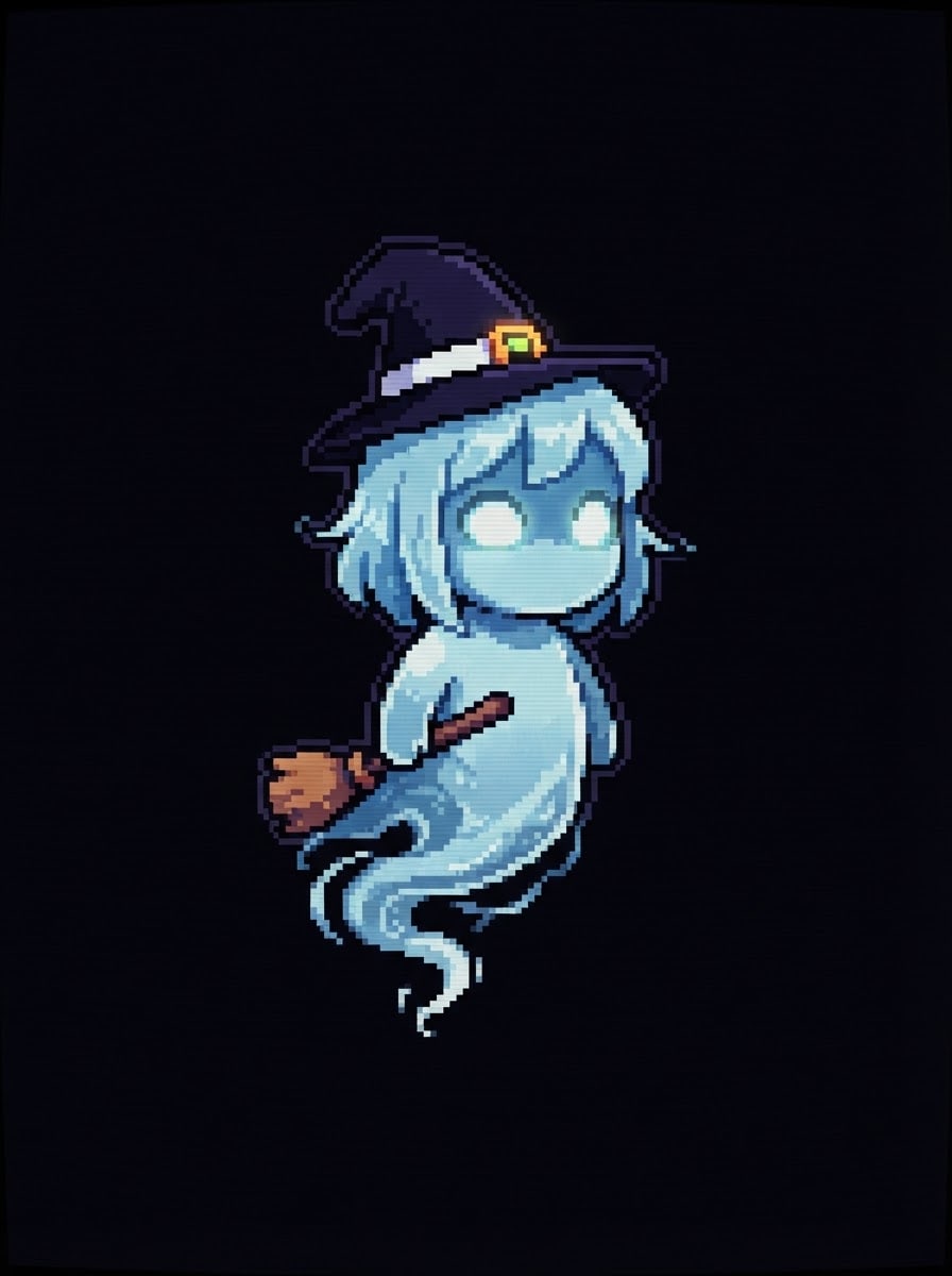 Tiny ghost witch