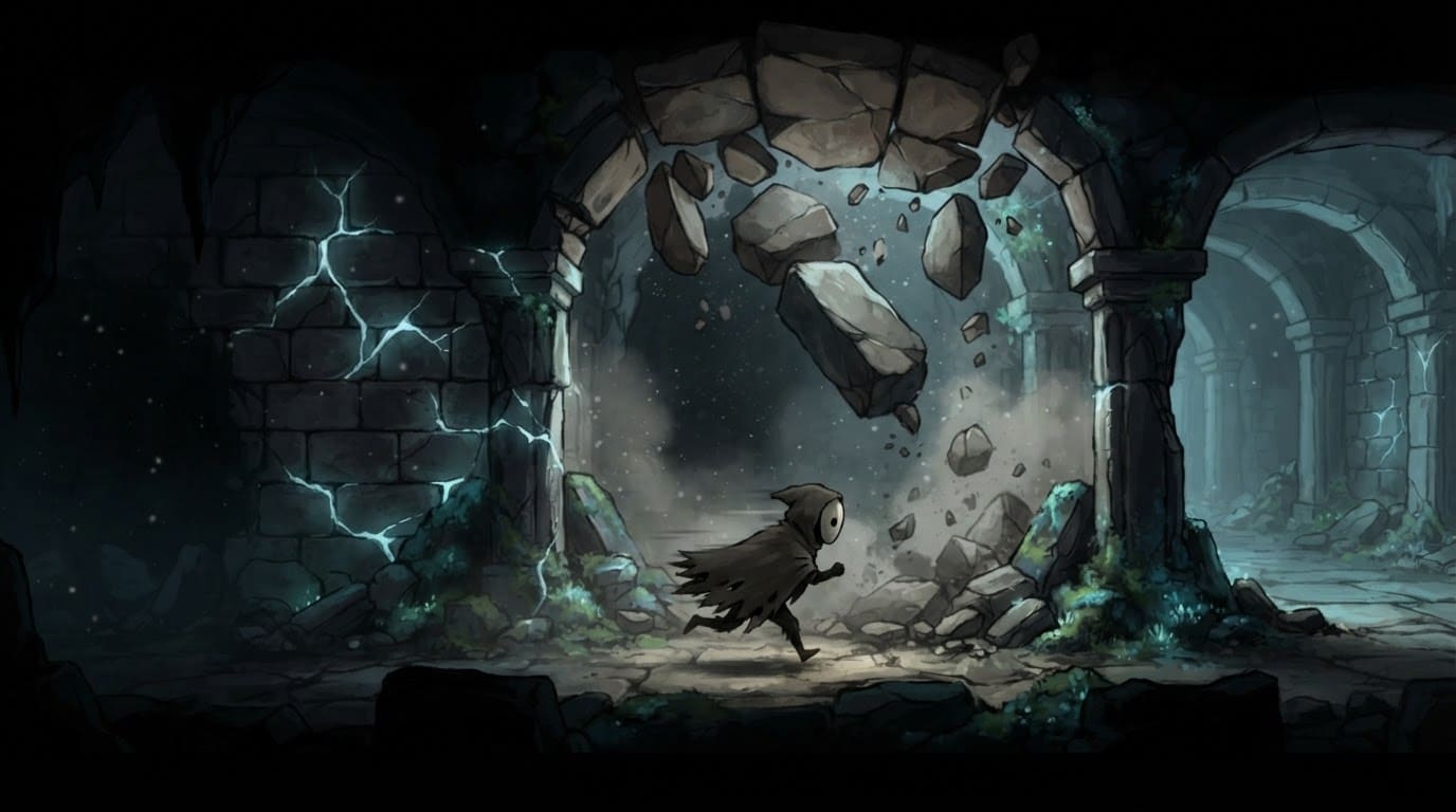 Dash through collapsing ruins
