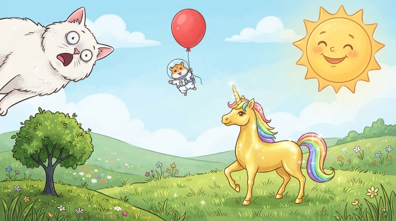 Unicorn, tree, sun, meme cat and a surprise - Free 2D Game Art