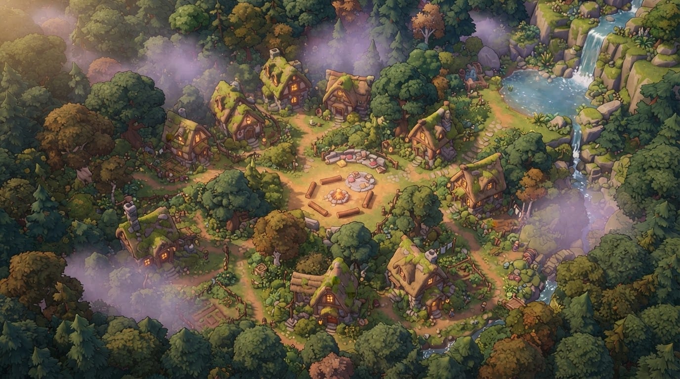 The misty forest book village