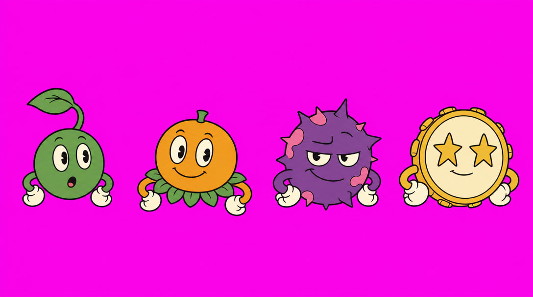 Bubble Plant Sheet 1 - Seedling, Ripe Fruit, Wild Weed, Golden