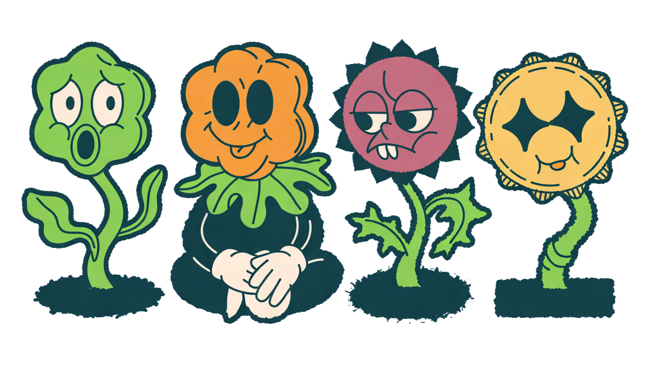 Bubble Plant Sheet 1 (transparent) - Seedling, Ripe Fruit, Wild Weed, Golden