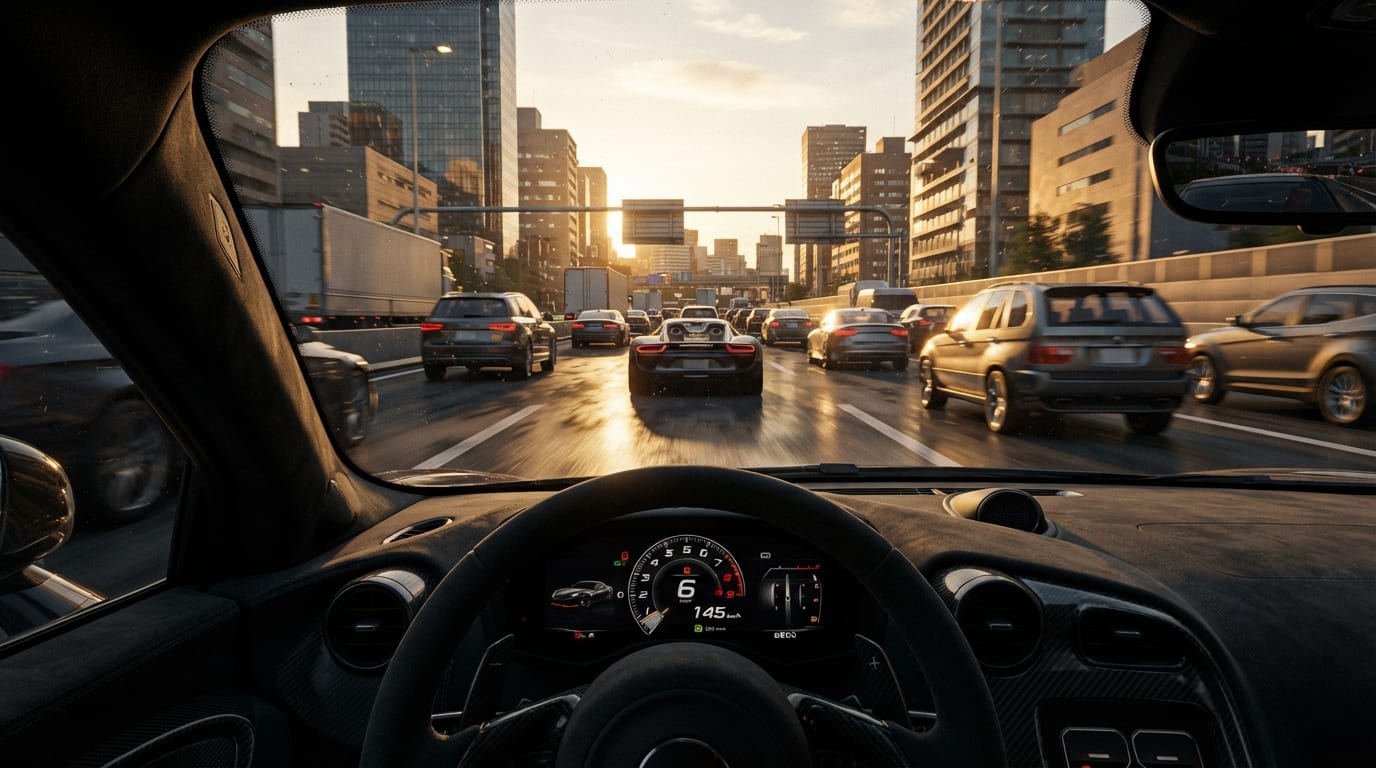 Weave through dense city traffic