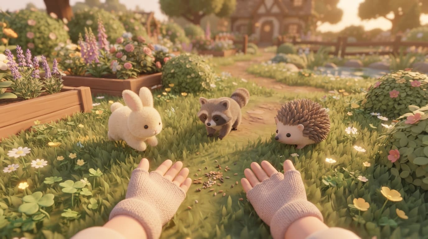 Feed animals in the garden