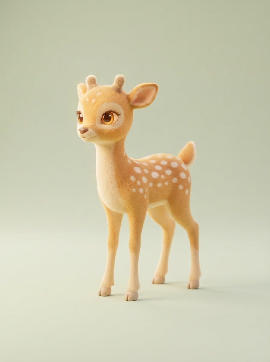 A tiny golden deer fawn