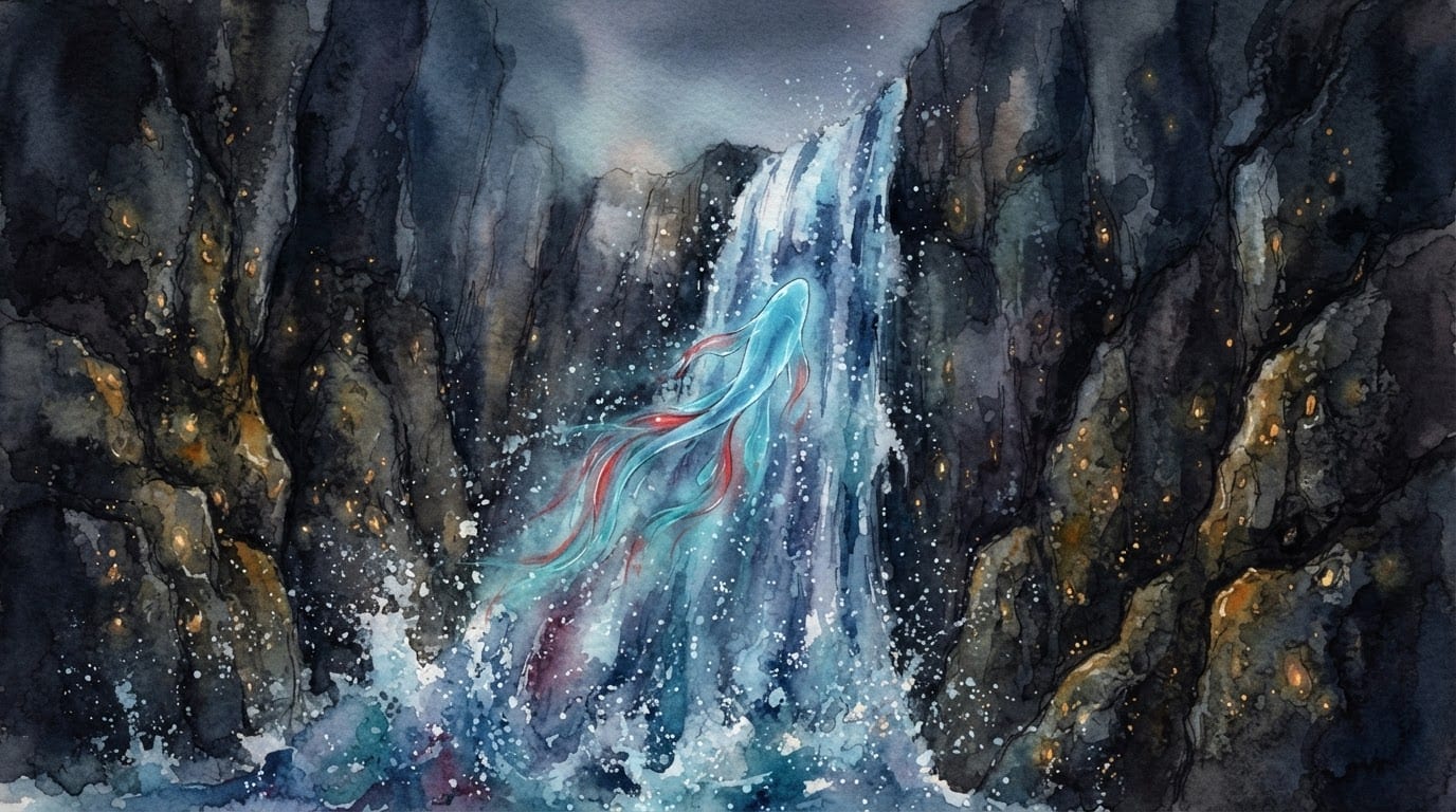 鱼跃飞瀑，逆流冲天