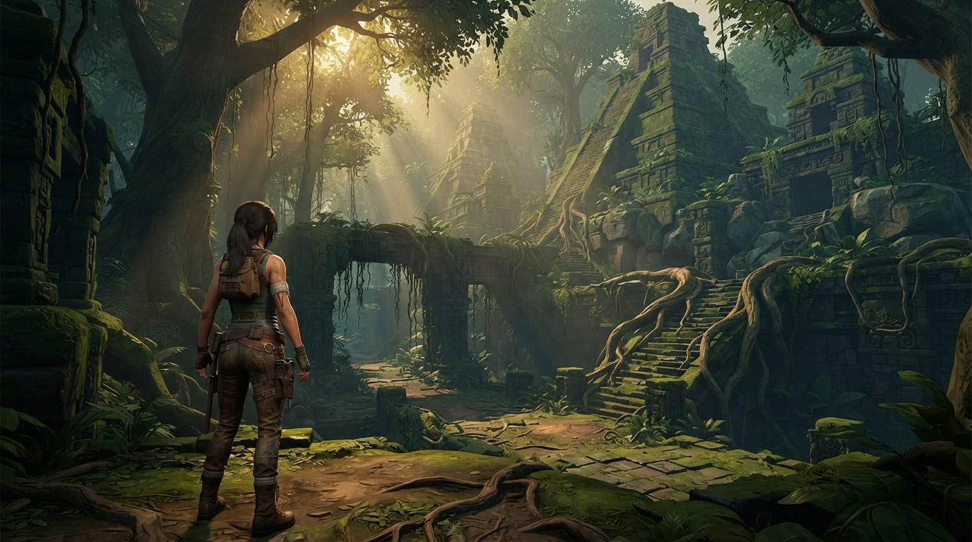 Overgrown jungle temple