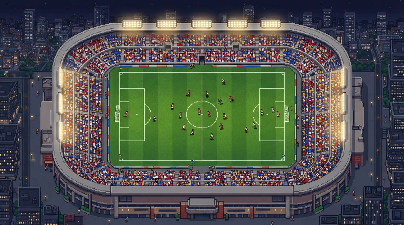 Estádio urbano iluminado