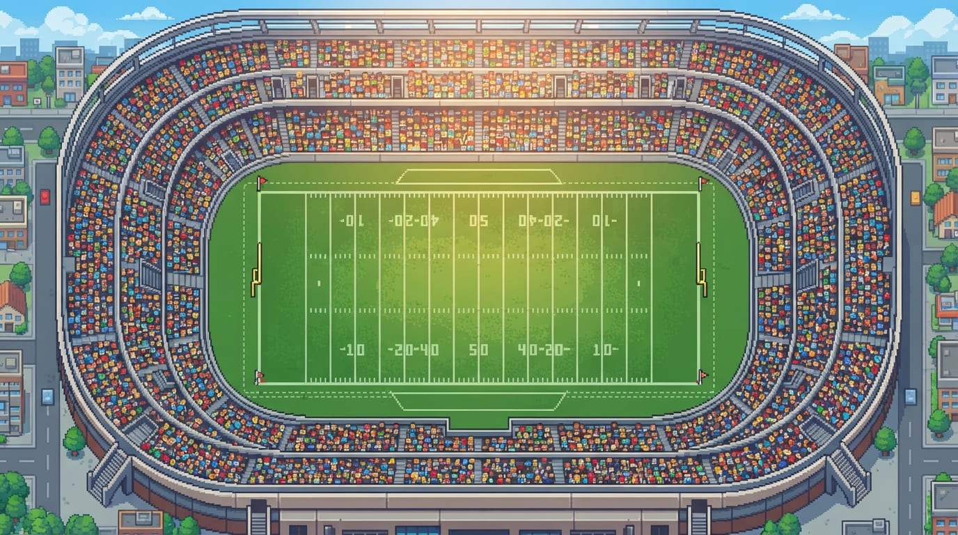 Estádio clássico com gramado