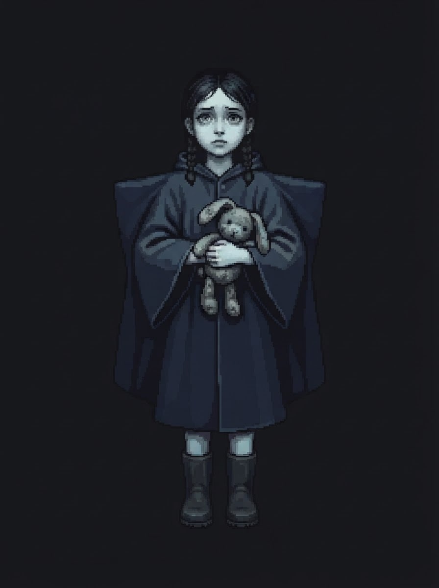 Menina pixelada — capa escura
