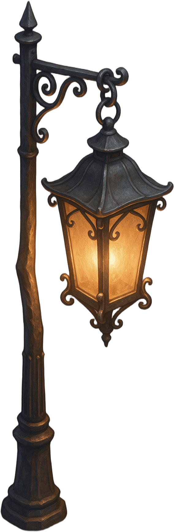 Wrought Iron Lantern Post