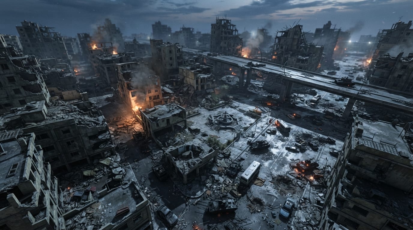 Bombed Seoul district