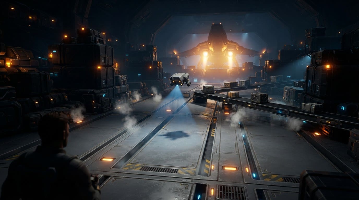 Spaceport industrial loading bay