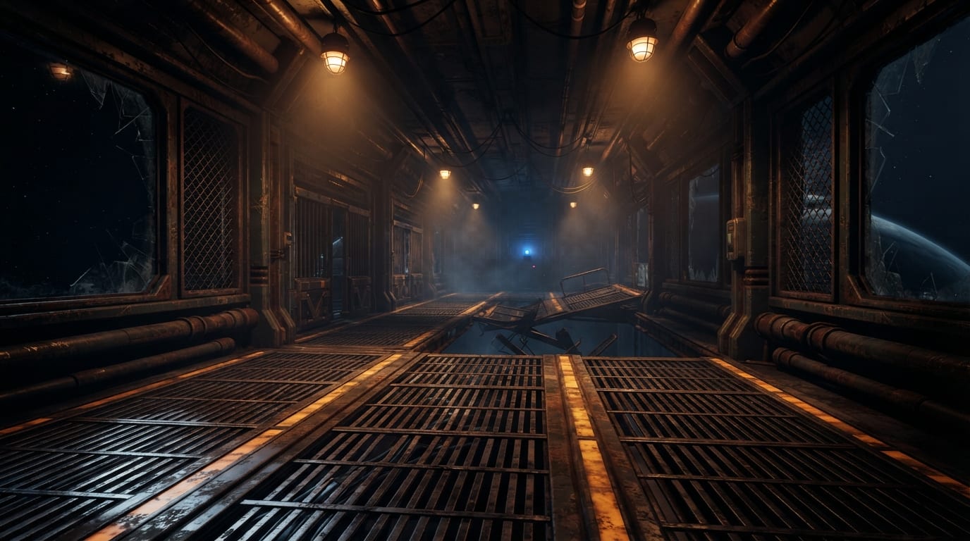 Abandoned orbital prison block