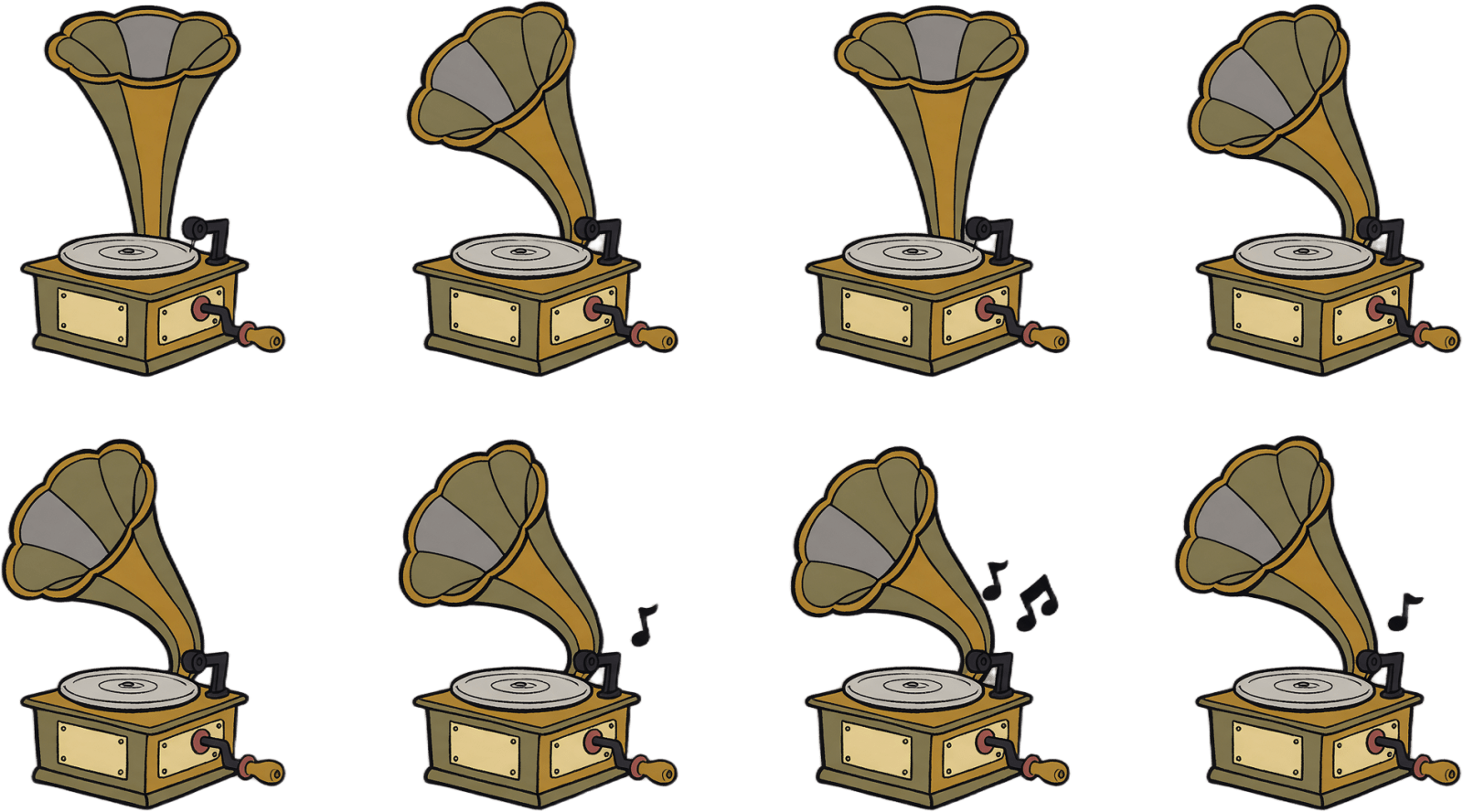 Gramophone anim sheet 4x2 (idle + play) (1 / 2)