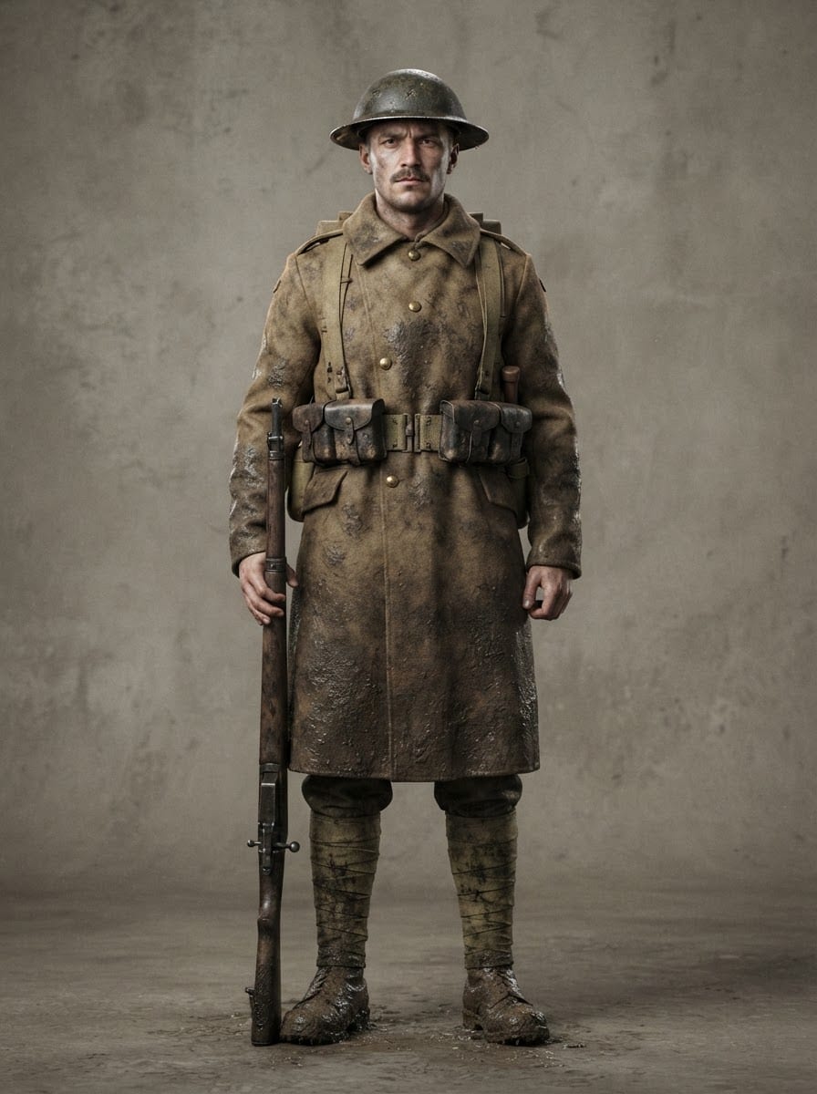 Infantry rifleman with bolt-action