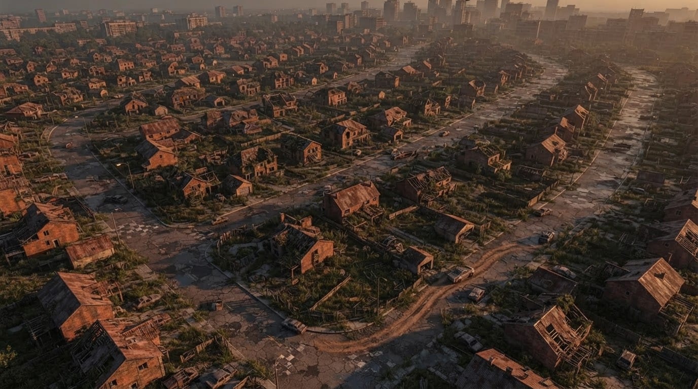 Subúrbio abandonado — mapa aberto