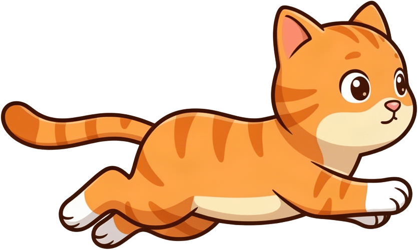 Running Orange Tabby