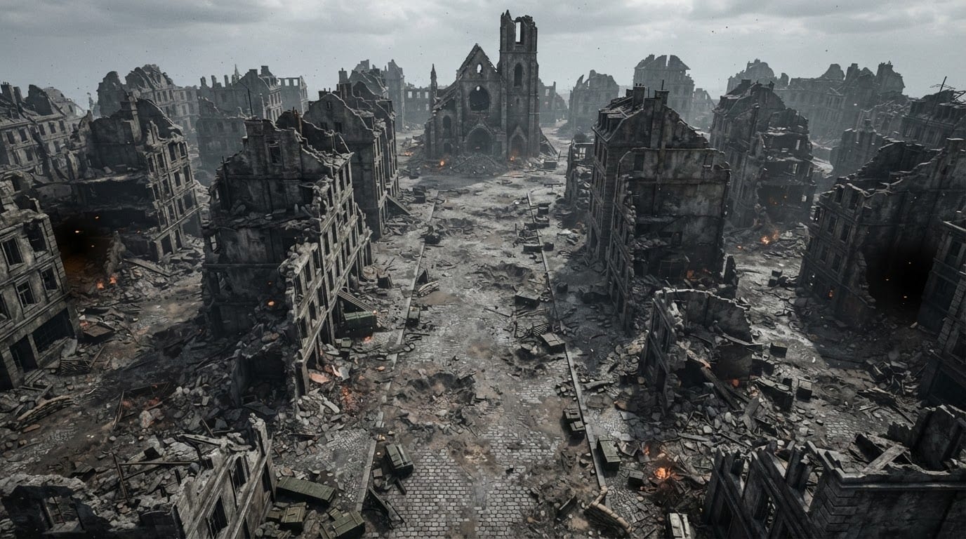 Bombed European City Streets