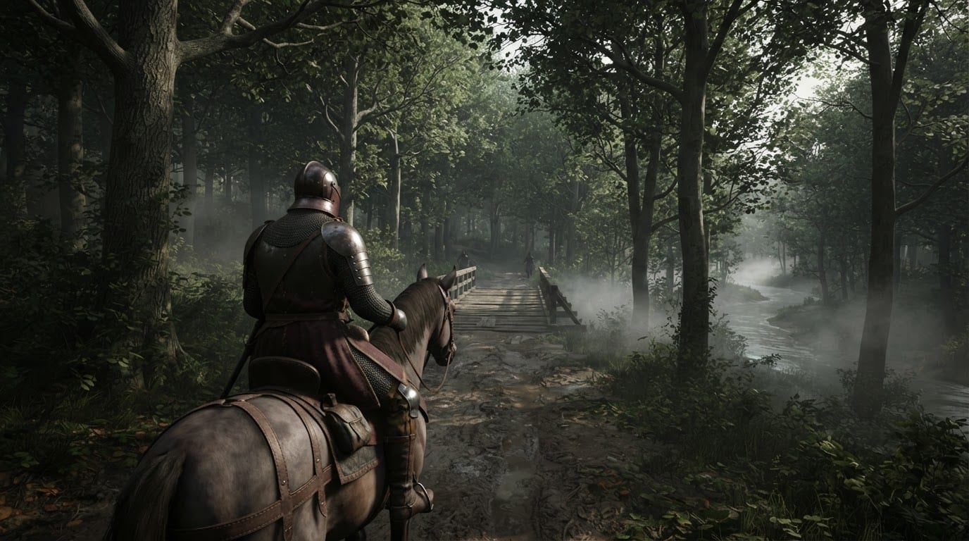 Dense river valley and forest roads