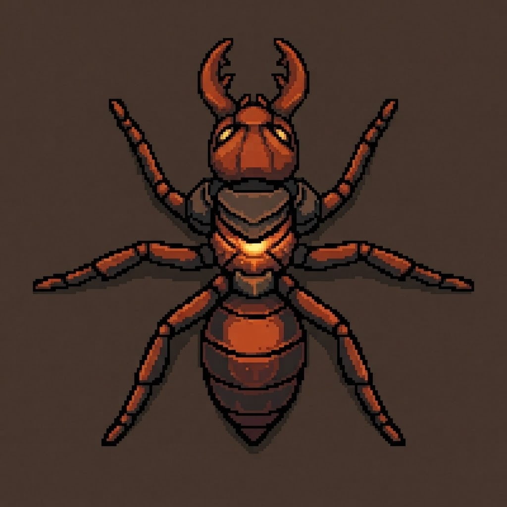 Red soldier ant — top view