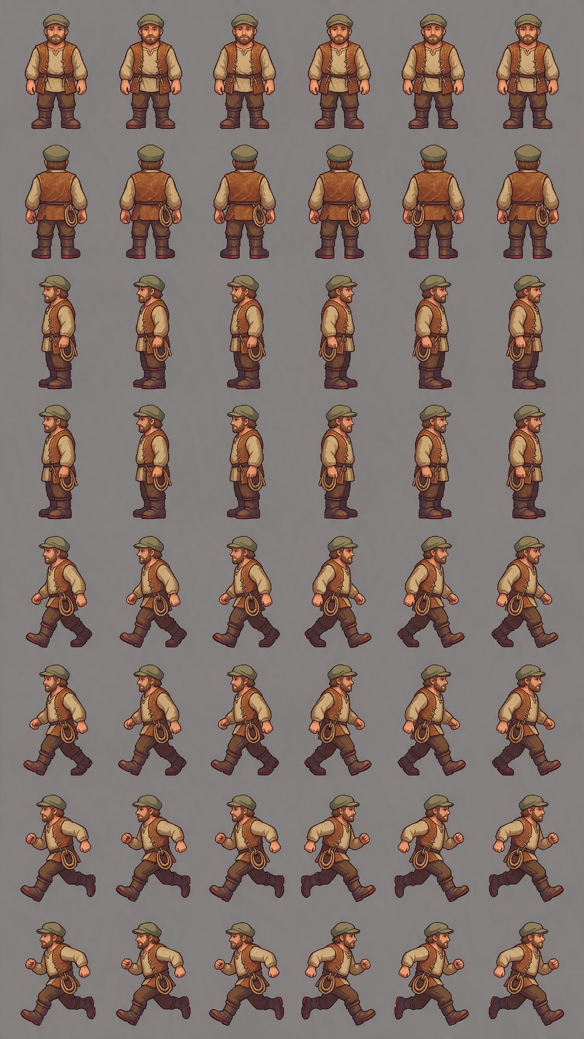 townsfolk sprite grid 6x8